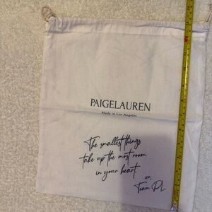 PAIGE LAUREN White Drawstring Cosmetic Bag with Script Print